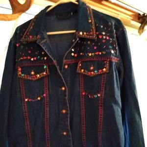 Embroidered jean jacket